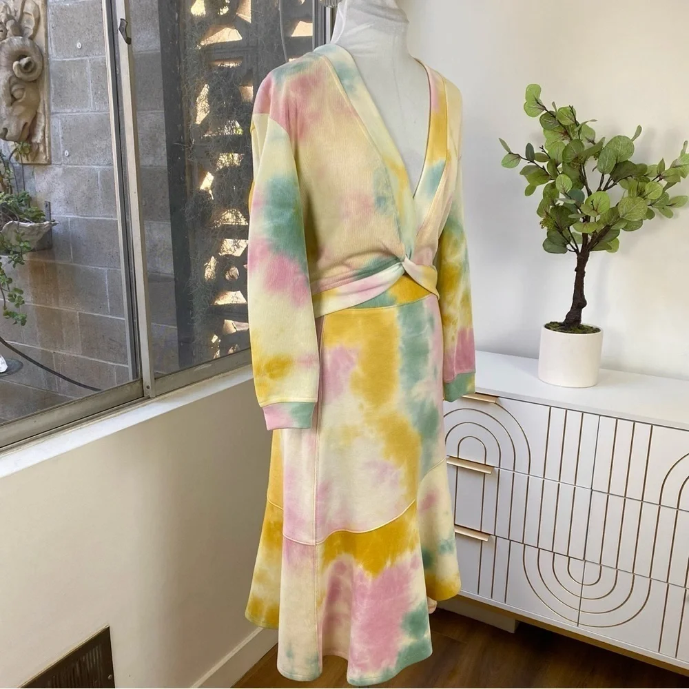 Current Air Pastel Tie Dye Sweater Midi Skirt Two Piece Set, Size S NWT